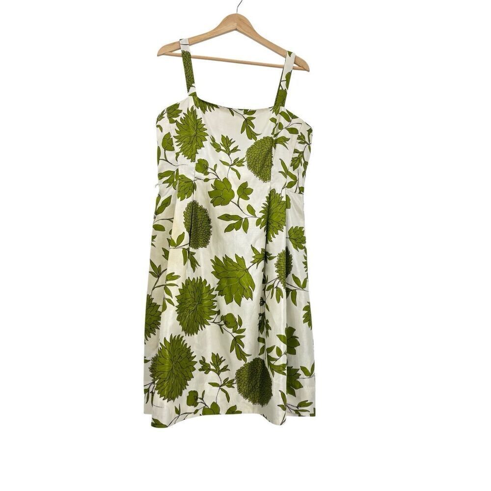 Jessica Howard white dress with green leaves size 16